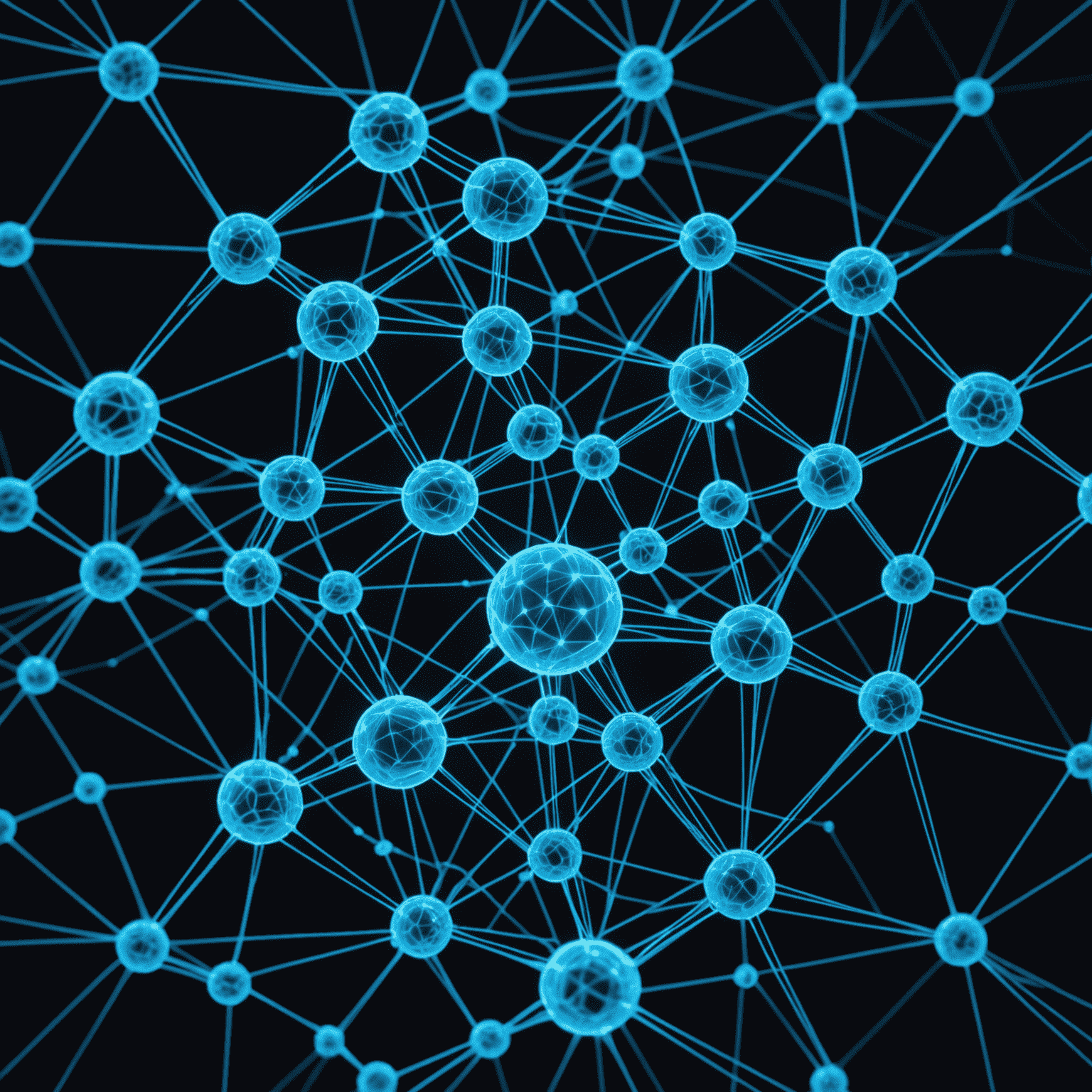 Schematische Darstellung eines KI-Netzwerks, das Sensordaten verarbeitet und Wartungsvorhersagen trifft. Neuronale Verbindungen und Datenflüsse sind in elektrischem Blau dargestellt.