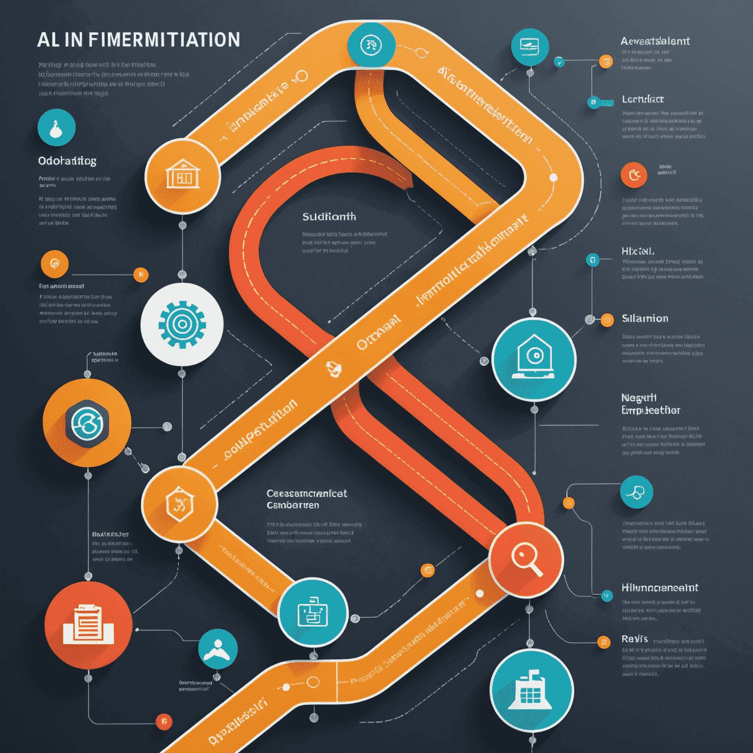 Infografik mit Hindernissen und Lösungswegen bei der KI-Implementierung